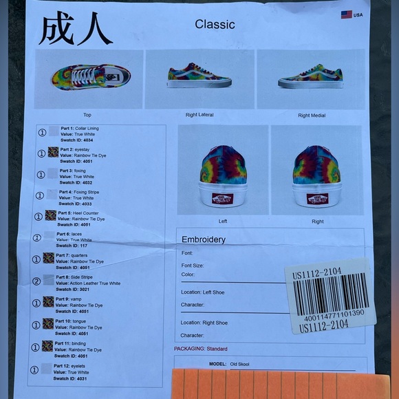 Vans unisex classic custom tie dyed sneakers. Great Women’s 6.5 Men’s 5.0 - Picture 2 of 15